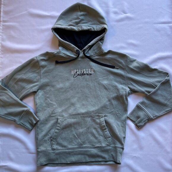 Hollister California Men’s Small Green Hoodie - Forest Sage Pullover - Picture 3 of 7